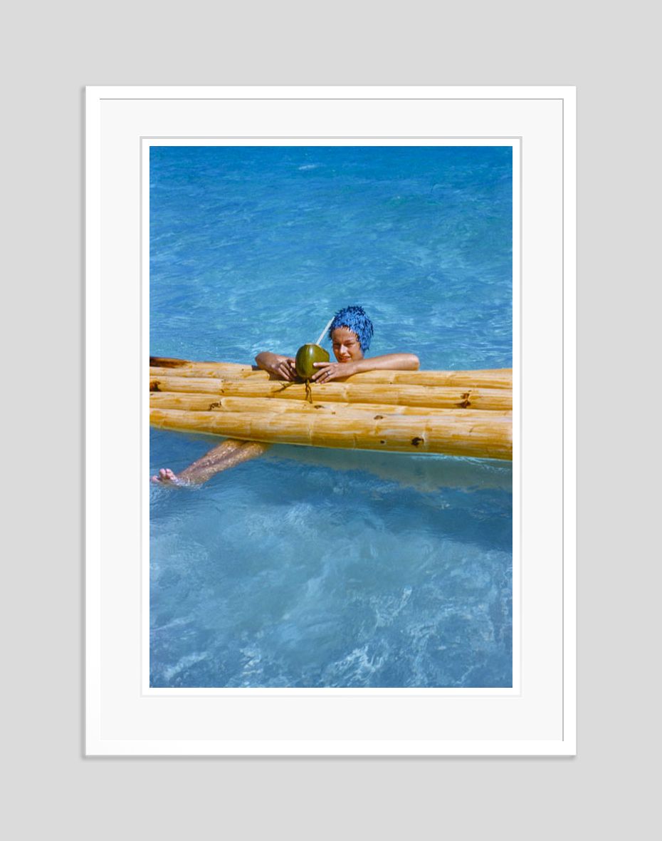 Drinks In The Pool At The Mill Reef By Toni Frissell Oversize Archival Pigment Print Framed In White