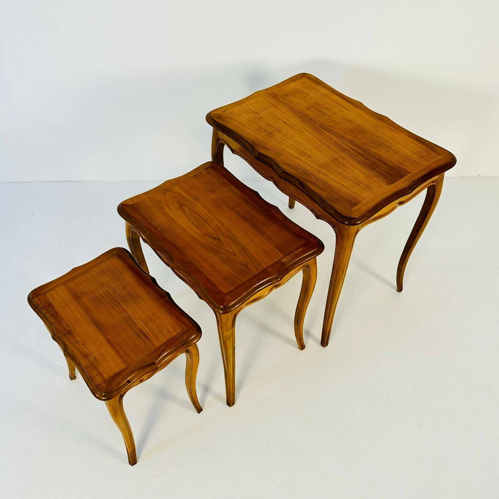 Antique French Nesting Tables, 1930s, Set Of 3 photo Furniture