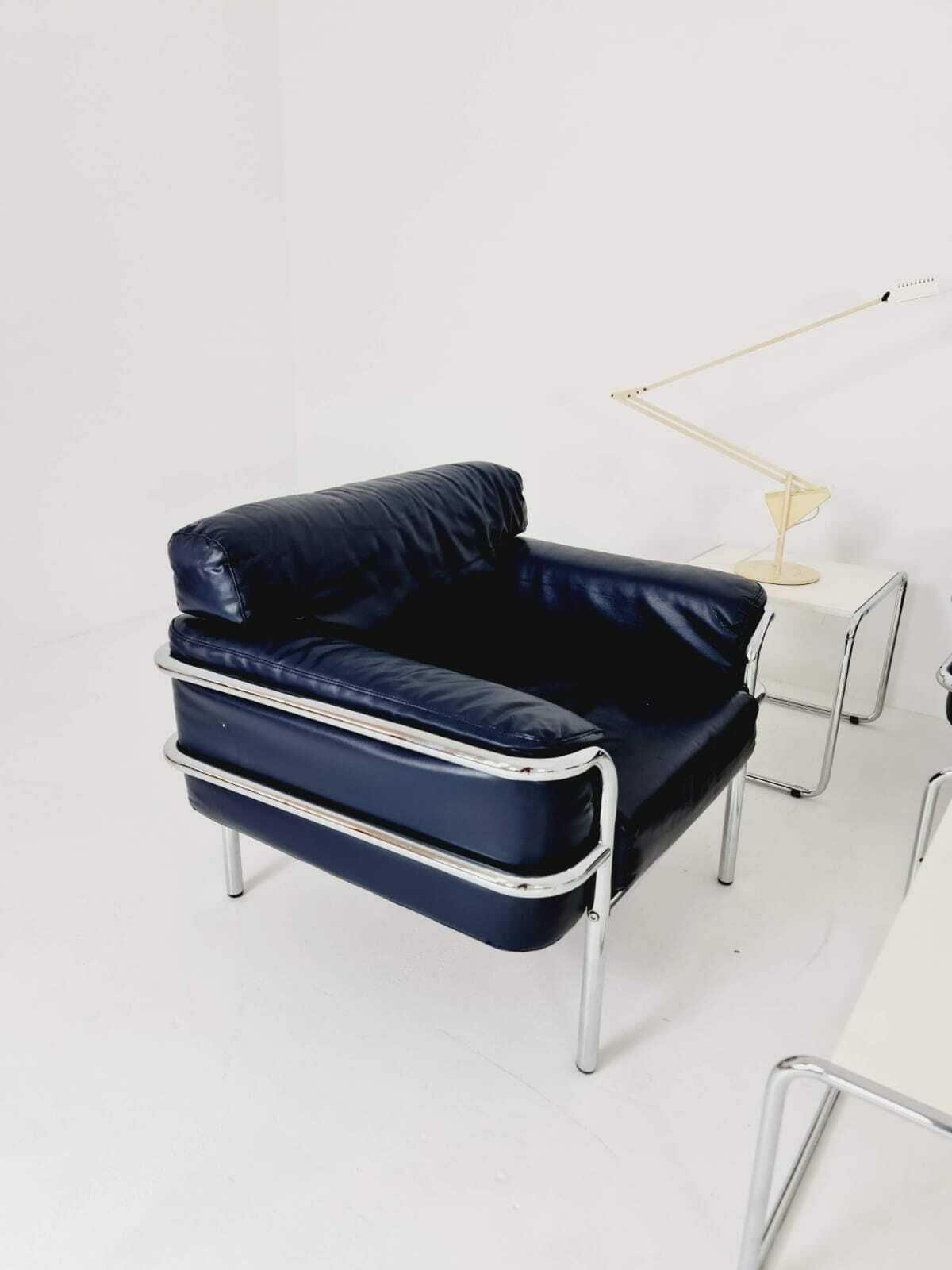 Mid Century Leather Bauhaus Style Of Cassia Lc2 Style Sofa, 1980s photo furniture