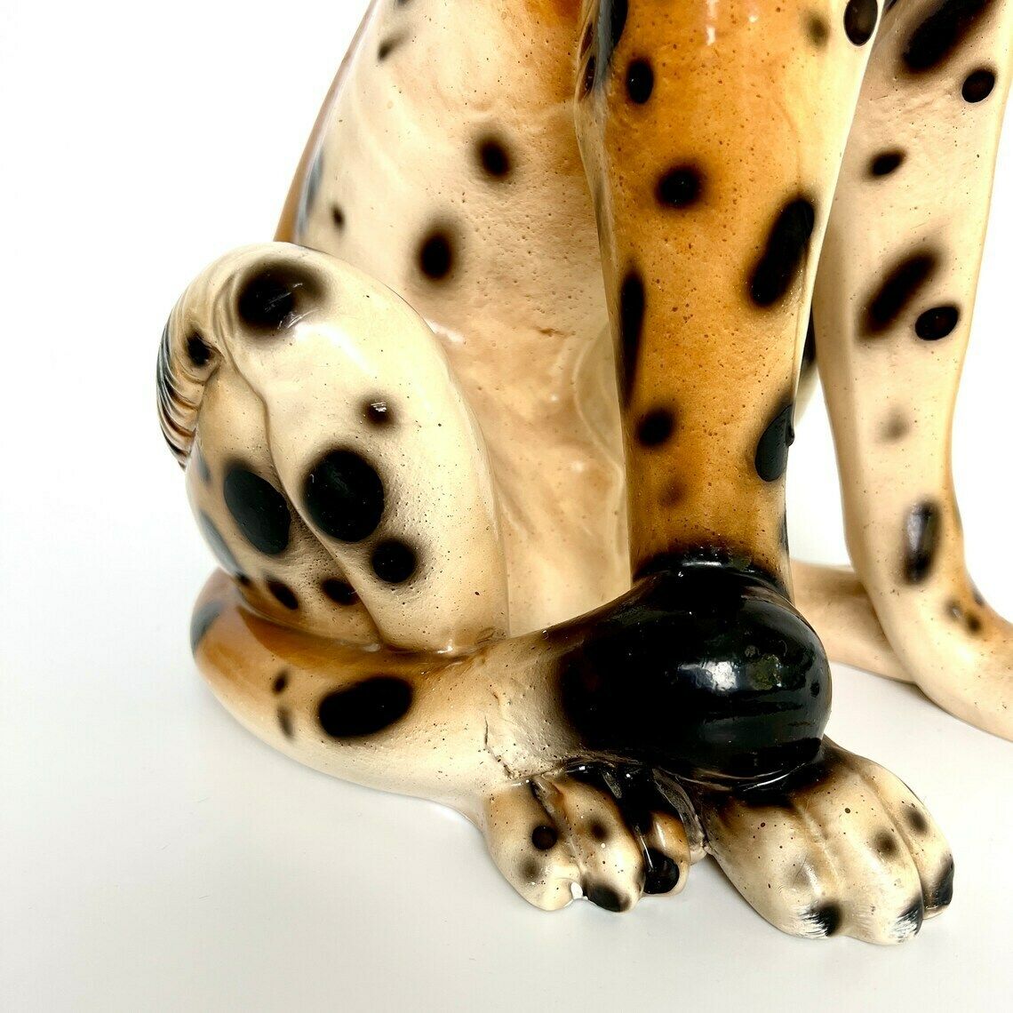 Xl Vintage Hand Painted Ceramic Tiger Figurines 1970s photo buy