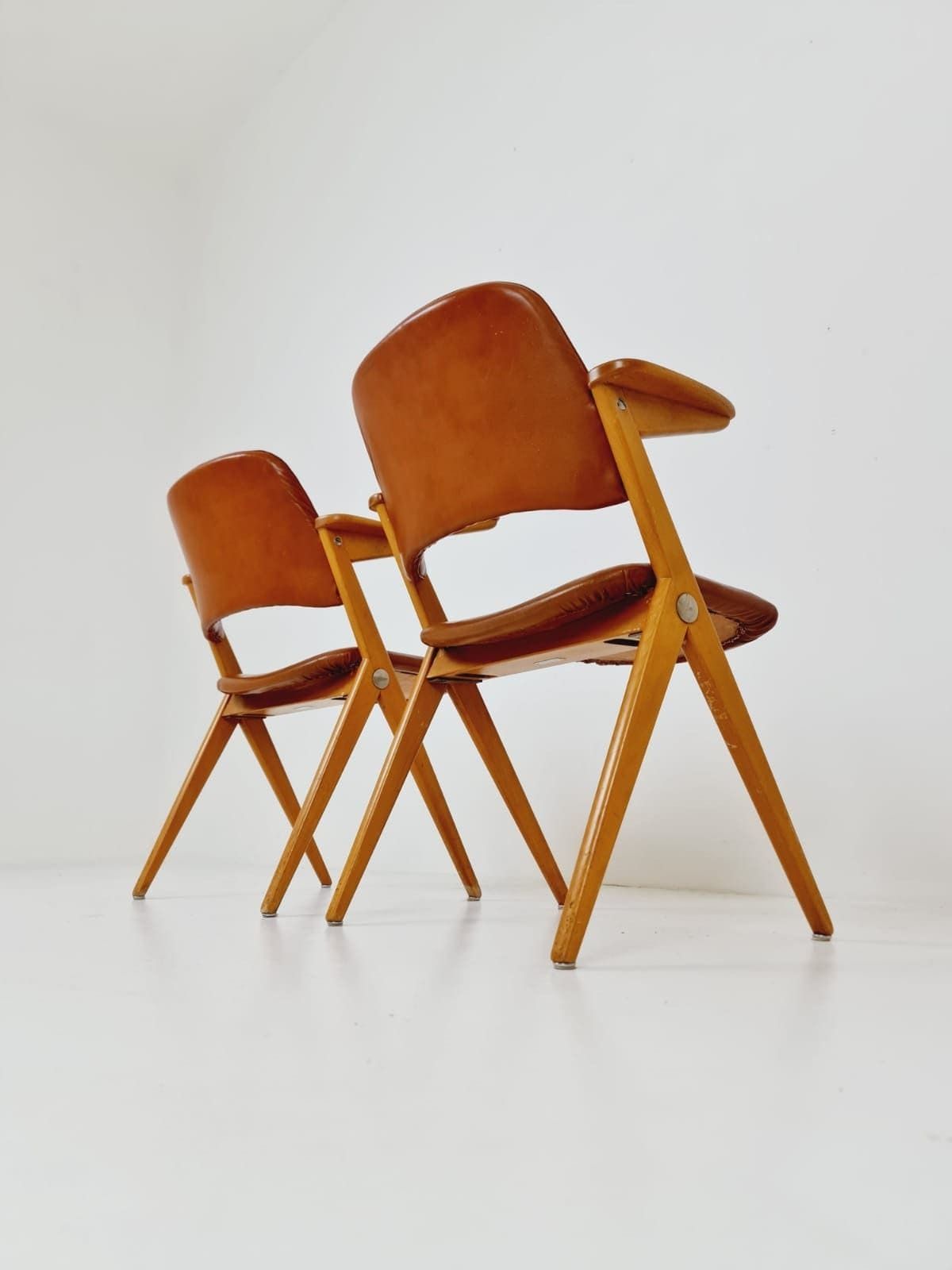 Swedish Midcentury Beech & Leather Armchair Triva By Bengt Ruda For Nordiska Kompaniet, 1960s, Set Of 2 photo vinterior