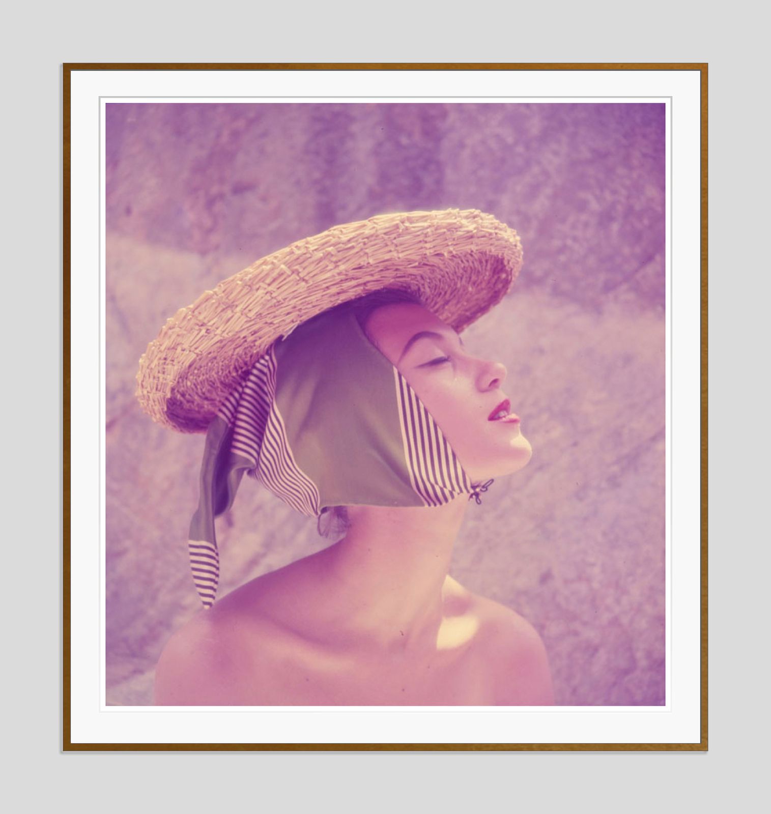 Girl In A Hat By Toni Frissell Oversize Archival Pigment Print Framed In Brown