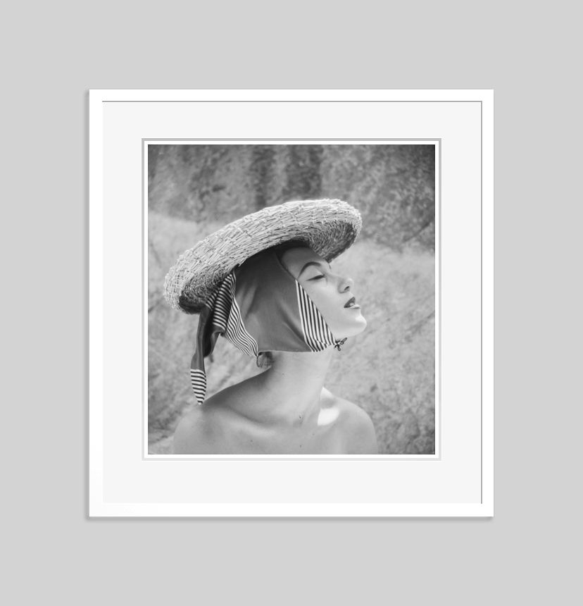 Girl In A Hat By Toni Frissell Archival Pigment Print Framed In White