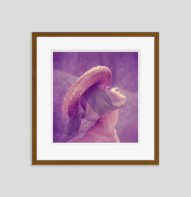 Girl In A Hat By Toni Frissell Archival Pigment Print Framed In Brown