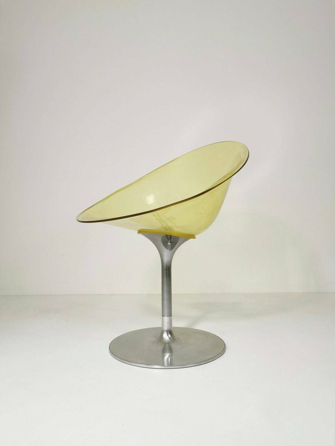 Yellow Eros Chair With Aluminum Swivel Base By Philippe Starck For Kartell. Italy. photo furniture