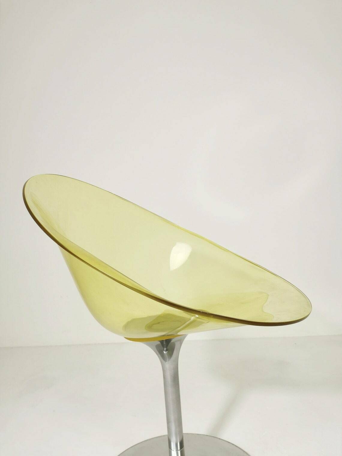 Yellow Eros Chair With Aluminum Swivel Base By Philippe Starck For Kartell. Italy. photo buy