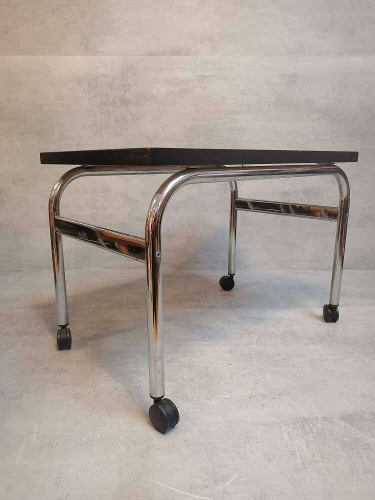 Mid Century Modern Bauhaus Design Coffee Table On Wheels. 1980s Italy photo buy