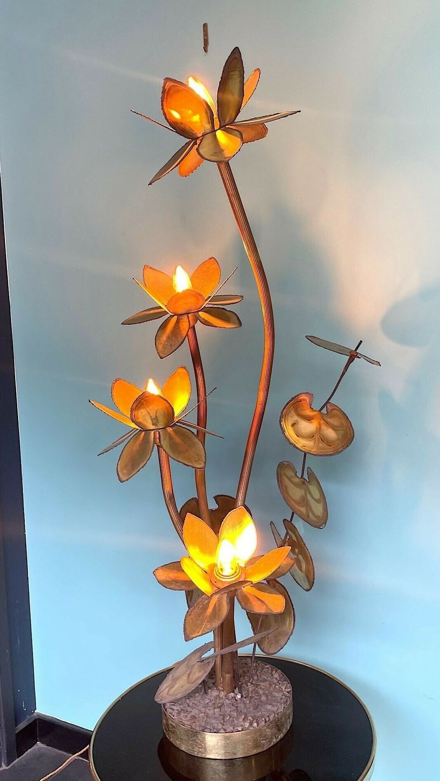 A 1970s French Brass Flower Floor Lamp In The Style Of Maison Jansen photo buy