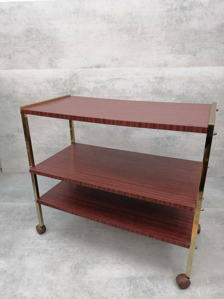 Bauhaus Mid Century Service Cart Table & Trolly 1970s photo vinterior