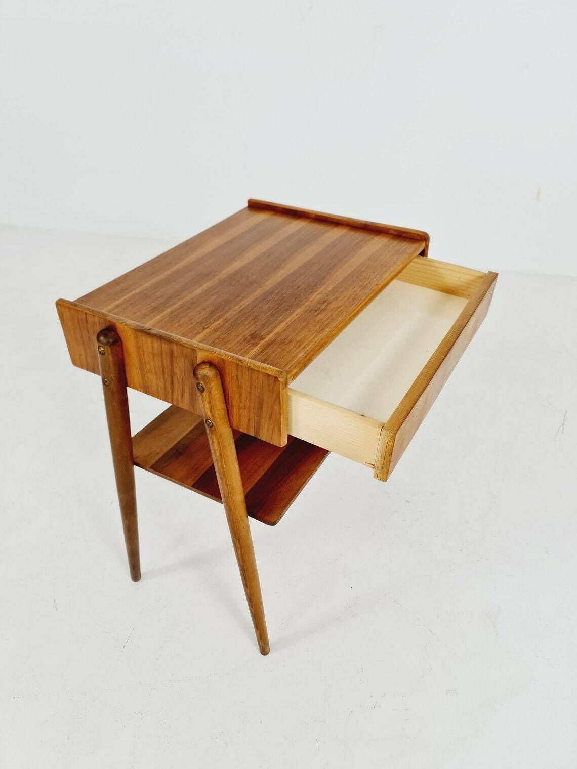 Midcentury Carlstrom & Co Teak Vintage Side Table Bedside Table Night Stand 1960s photo for sale