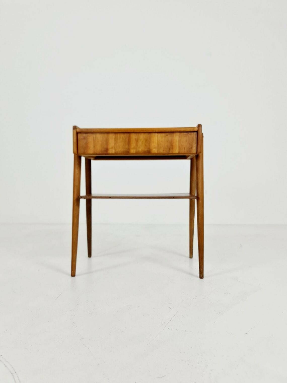 Midcentury Carlstrom & Co Teak Vintage Side Table Bedside Table Night Stand 1960s photo vinterior