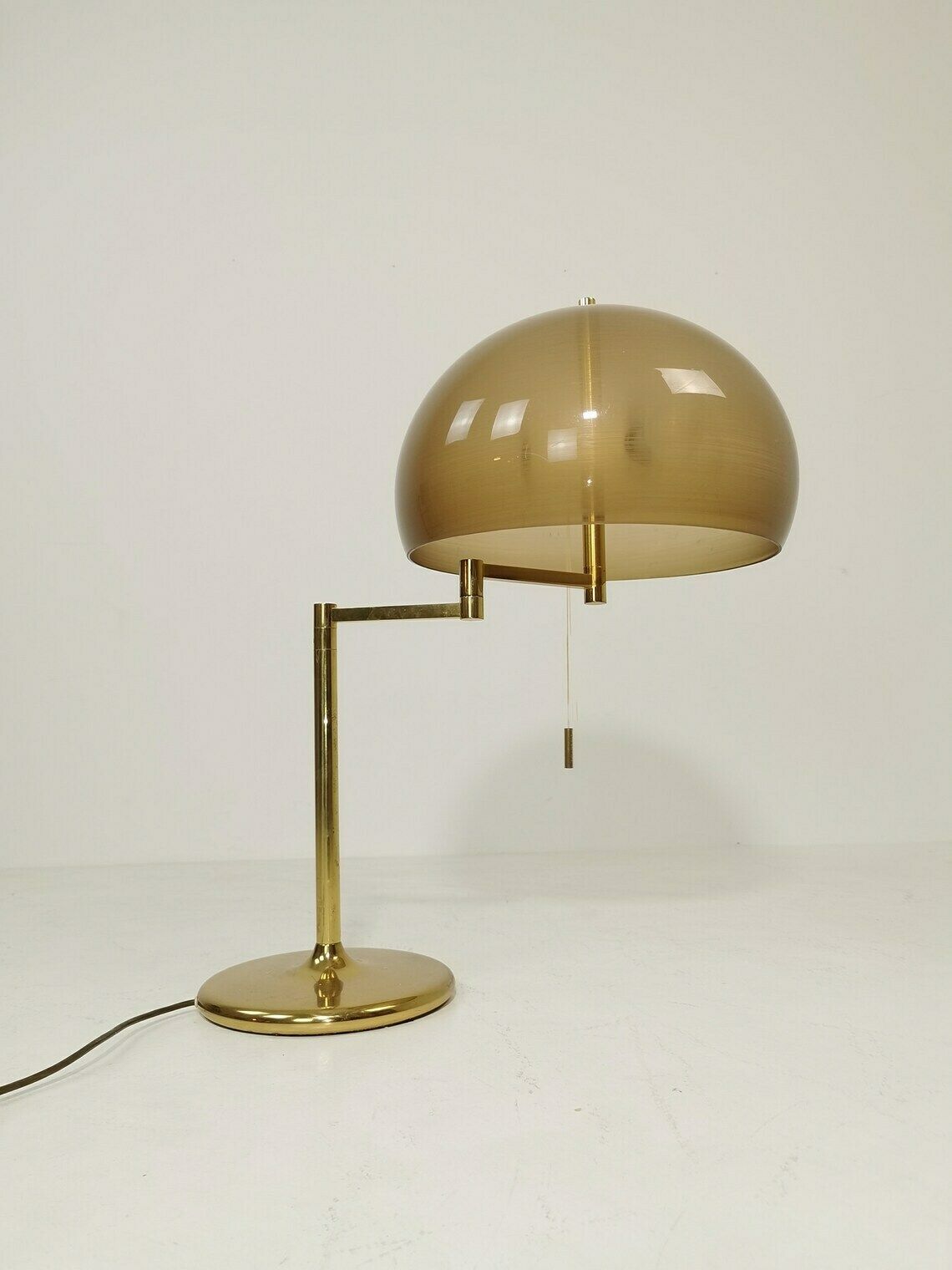 Large Mid Century Swiss Brass Mushroom Table Lamp From Swisslamps photo furniture