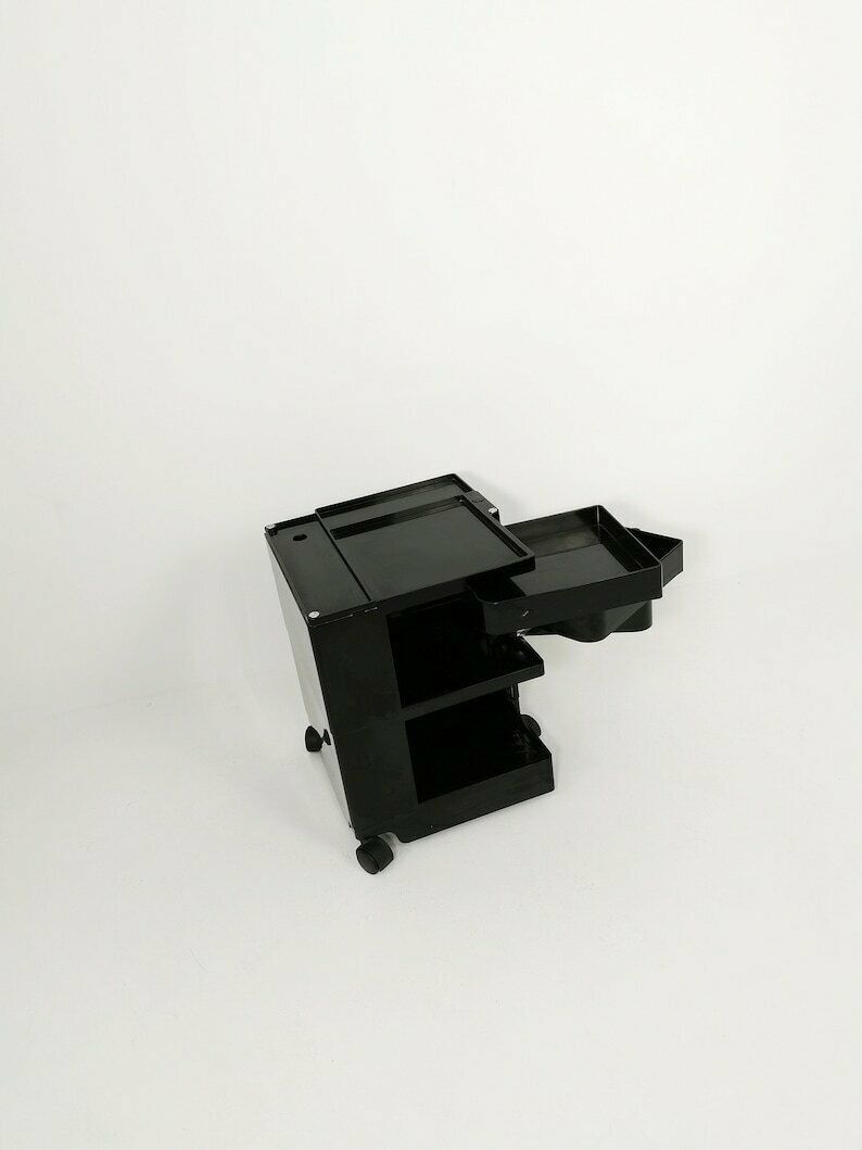 Space Age Black Boby Storage Trolley By Joe Colombo For Bieffeplast Italy 1970s photo buy