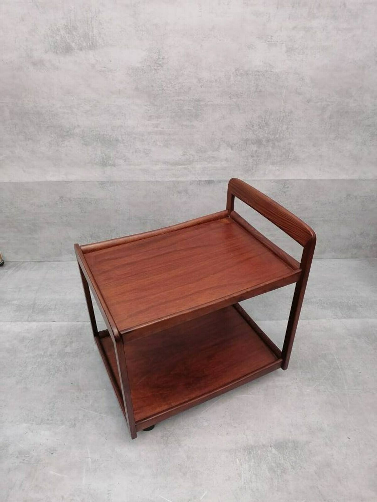 Midcentury Modern Danish Serving Bar Cart Trolley In Teak 1960s photo furniture