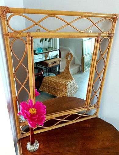 Bamboo And Cane Rectangular Mirror photo for sale