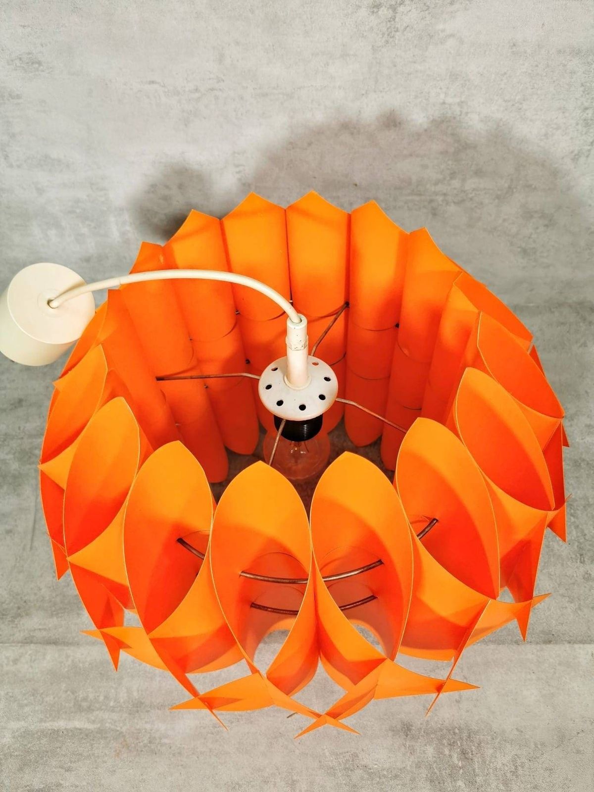 Vintage Orange Butterfly Xl Size Pendant Lamp By Lars Schiøler For Hoyrup, 1960s , Denmark photo vinterior