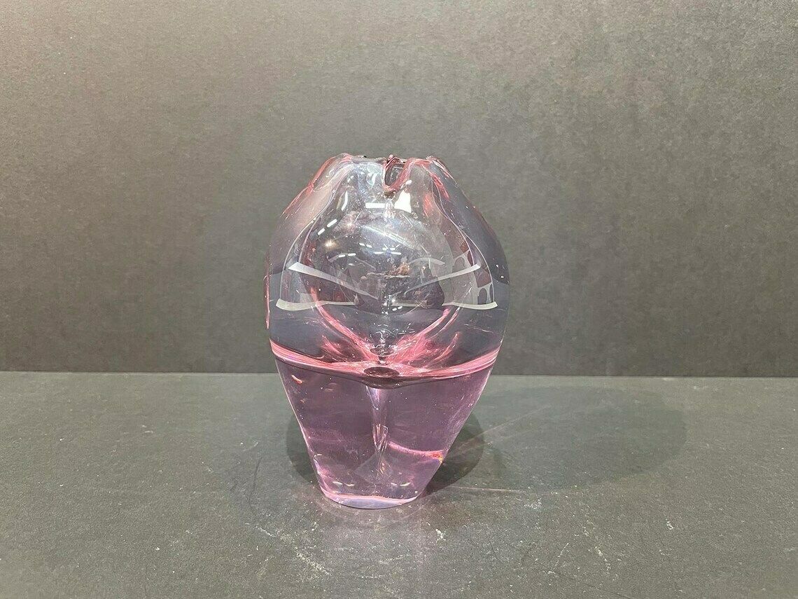 Very Beautiful Violet Glass Vase, Miloslav Klinger For Zelezny Brod Sklo (Zbs), Bohemian Glass, 1960s
