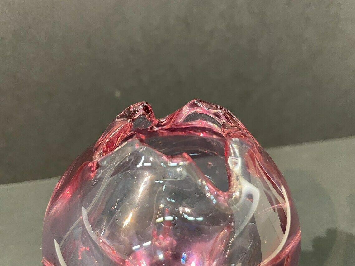 Very Beautiful Violet Glass Vase, Miloslav Klinger For Zelezny Brod Sklo (Zbs), Bohemian Glass, 1960s photo buy