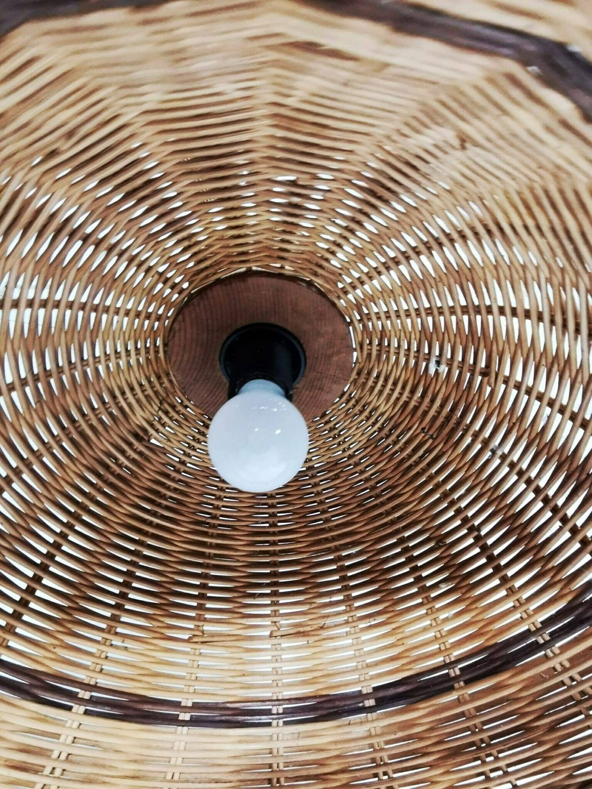 Bambus Rattan Wooden Mid Century Chandelier 1960s photo 173.0