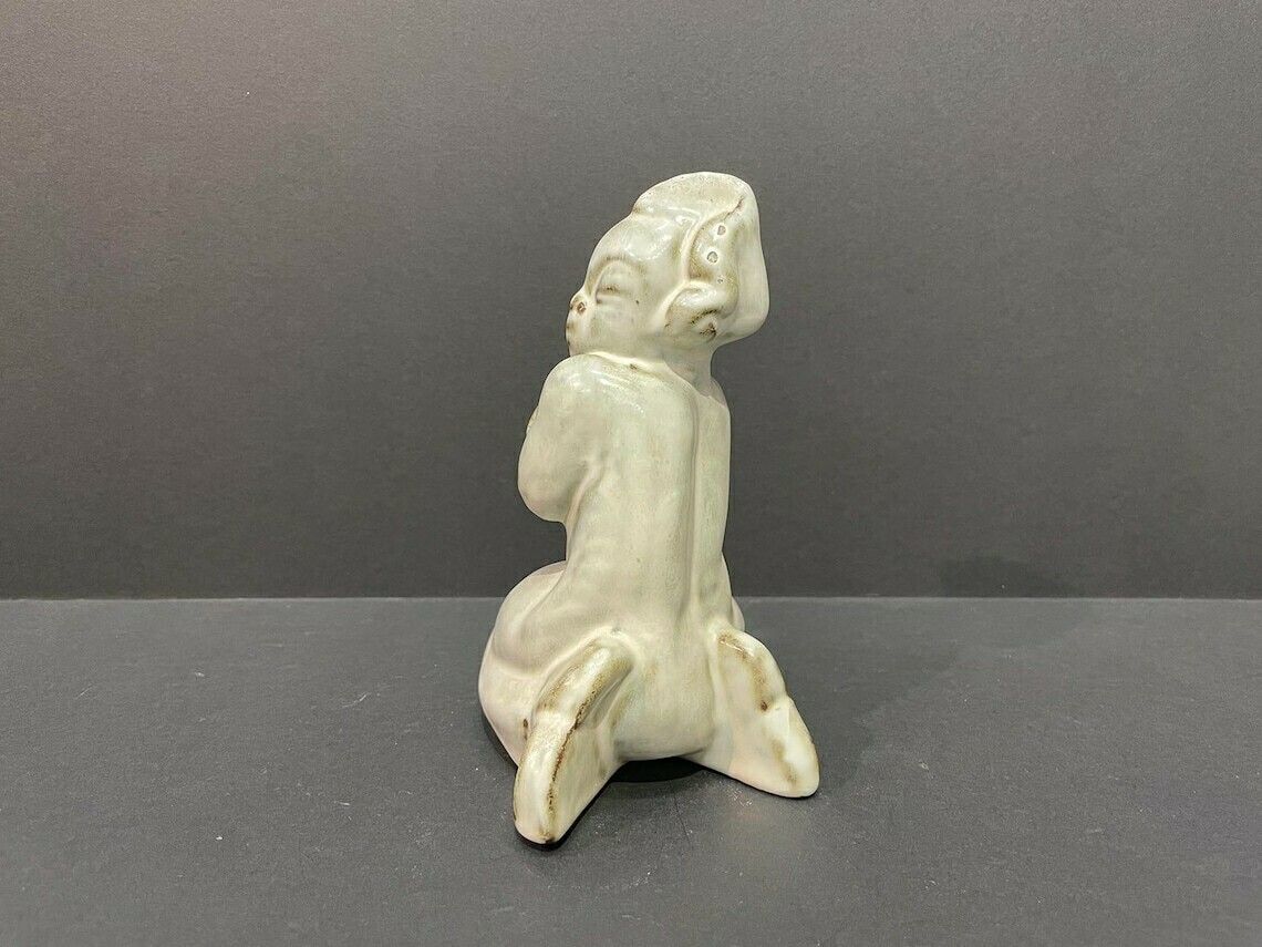 Maggie Wibom For Gefle Ceramics, White Art Deco Figurine, Mermaid, Signed, Swedish 1930s photo furniture