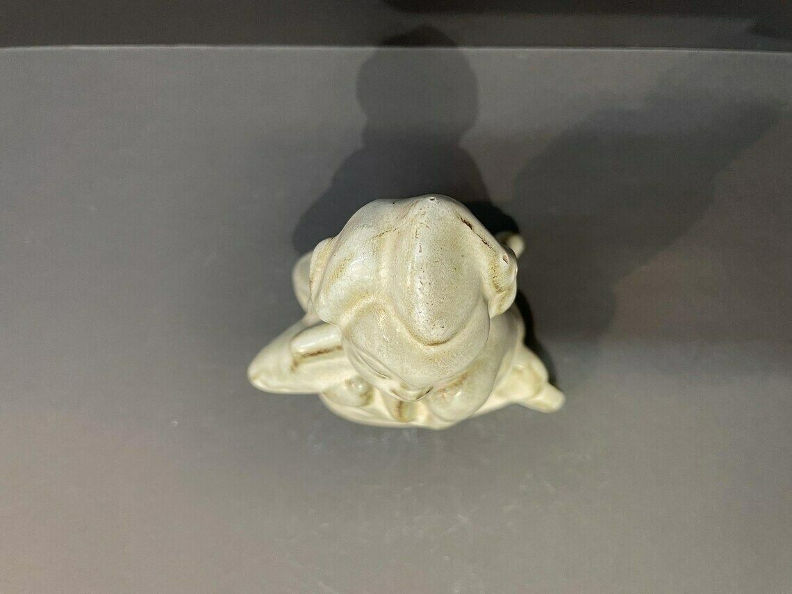 Maggie Wibom For Gefle Ceramics, White Art Deco Figurine, Mermaid, Signed, Swedish 1930s photo vinterior
