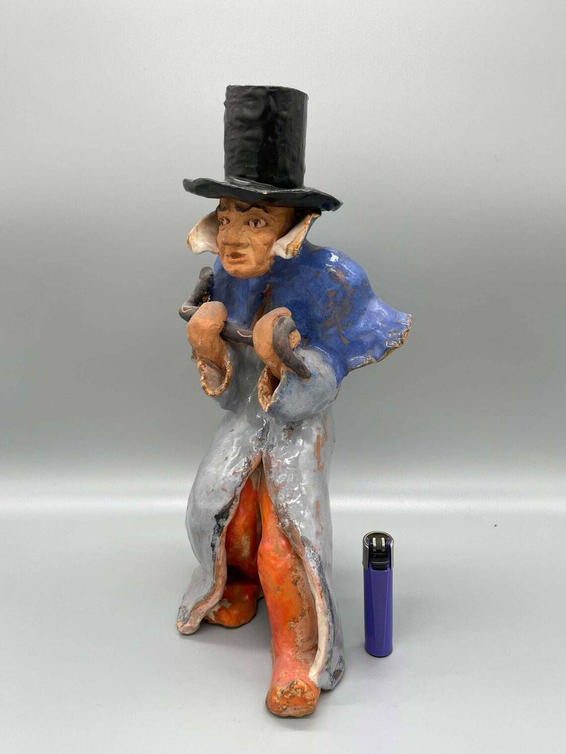 Magician With A Snake Unique Ceramic In The Style Of The Wiener Werkstätte Around 1920 photo vinterior