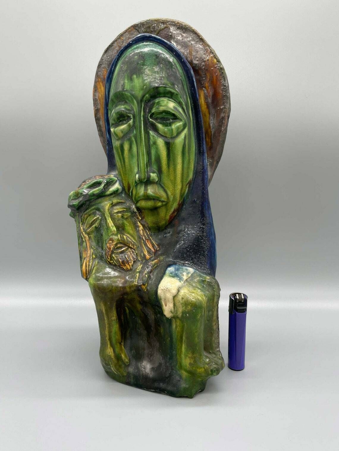 Expressionist Depiction Of The Pieta (Vesper Picture) Unique 1930s photo vinterior
