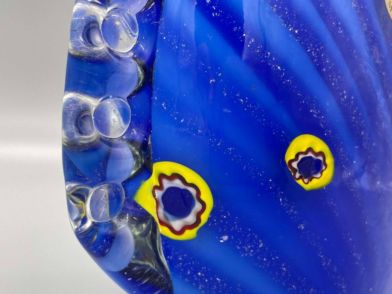 Impressive Rare Blue Murrine Vase From Murano, Barovier & Toso, 1950s photo vintage