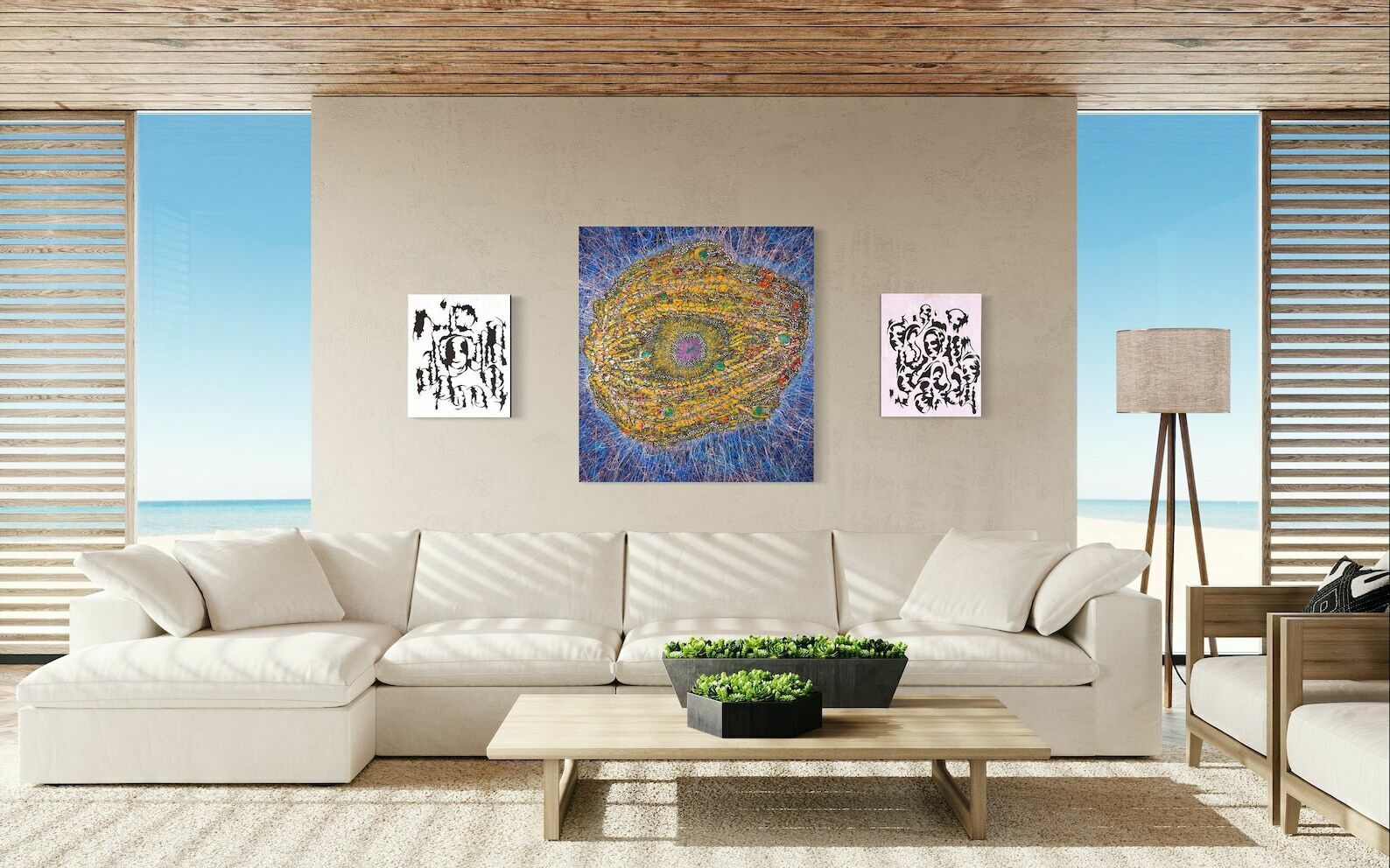 Eye Of God, Alexander Charistos, Signed, Oil On Canvas 2001 photo for sale