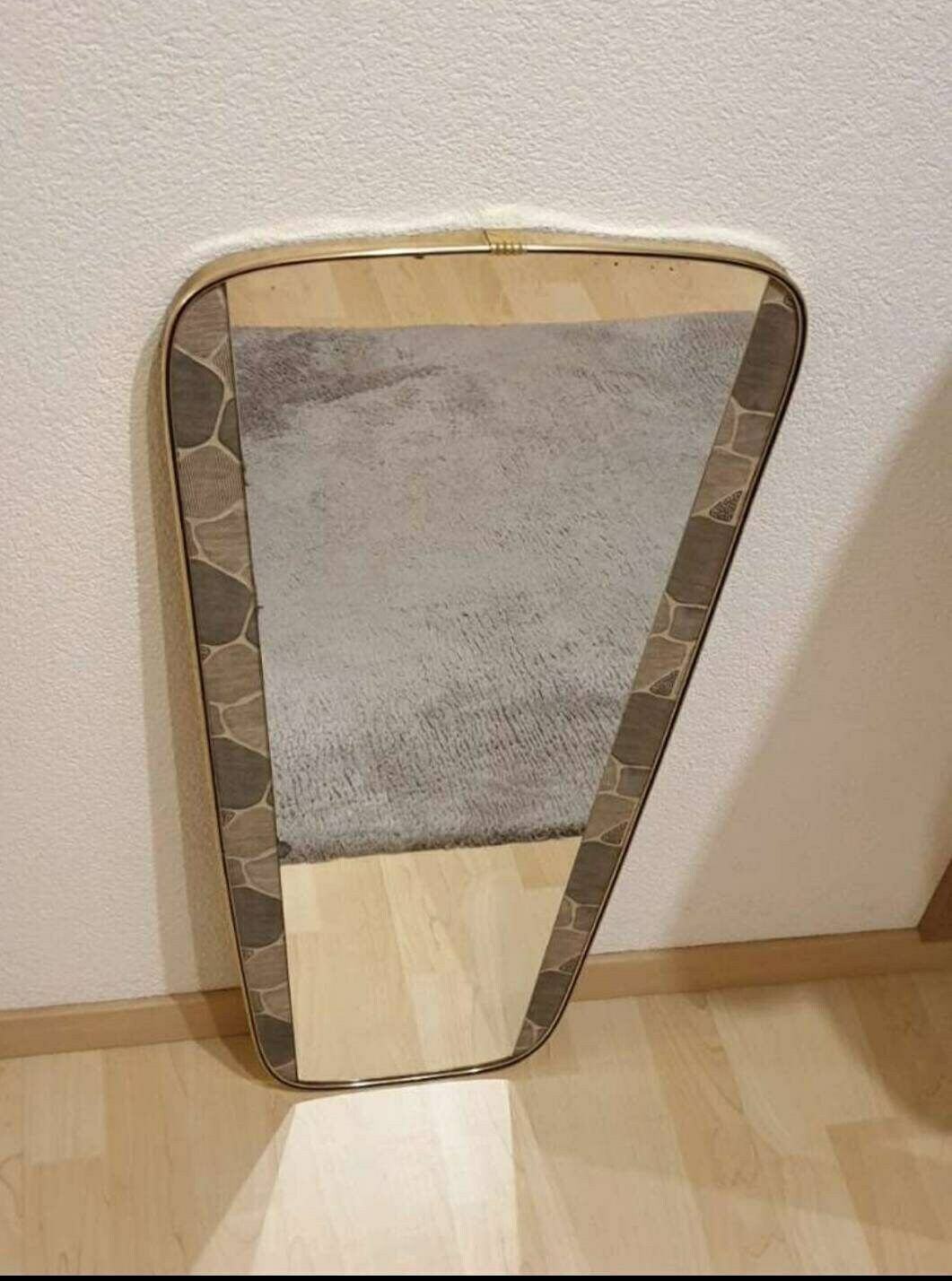 Mid Century Asymmetric Mirror Original Kidney Mirror Standard Style From The 50s 60s photo furniture