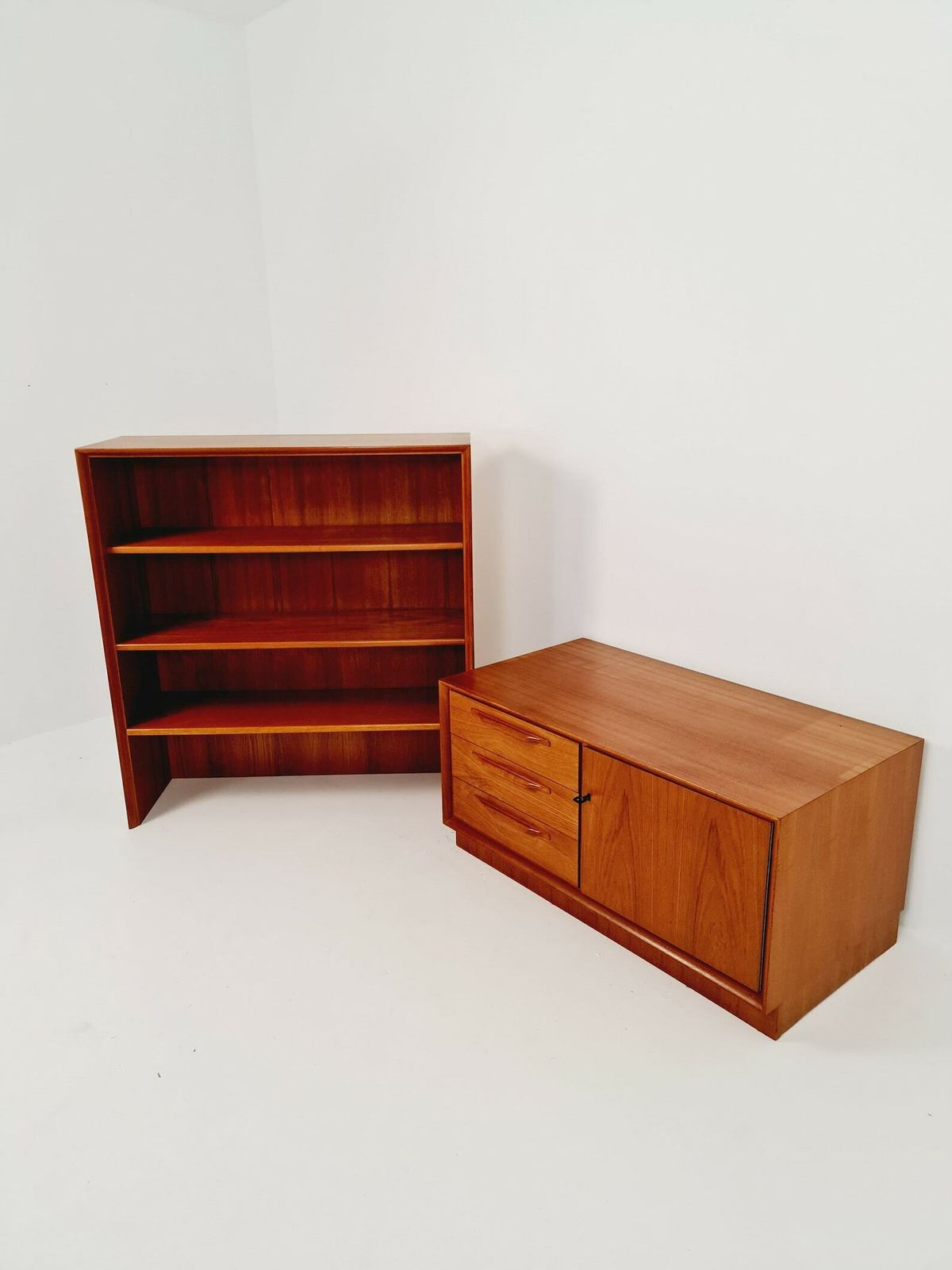 photo furniture Scandinavian Bookshelf With Chest Of Cabinet Teak Veneer From The 60s By Strobeck Danish Design