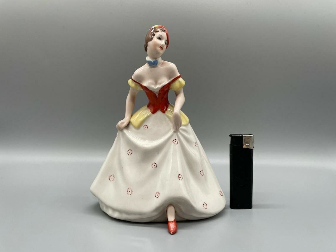 Lady In Biedermer Costume By Royal Dux, Czech Republic Around photo furniture
