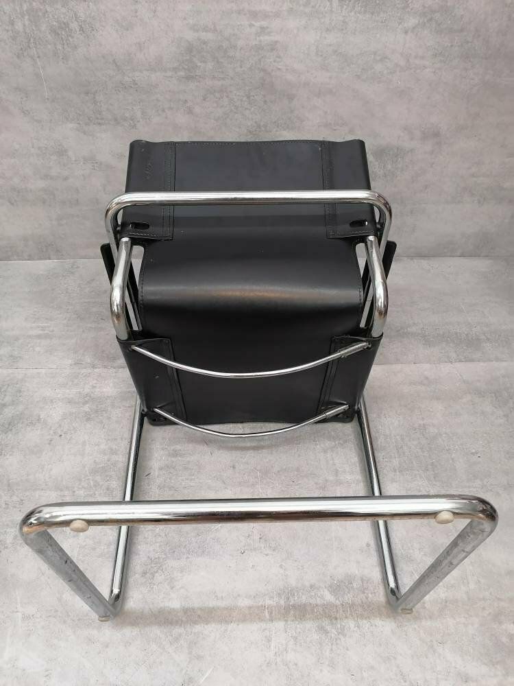 photo furniture 1 Of 4 Orginal Matteo Grassi Bauhaus Design Visitor Chair Black Leather 1970s
