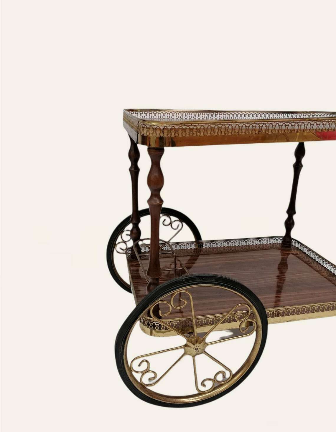 Vintage Trolley Bar Tea Cart Service 1960s photo Furniture