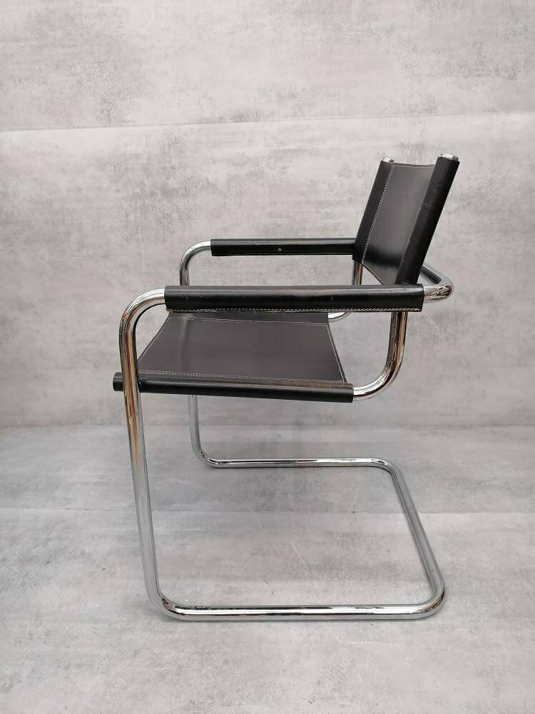 1 Of 10 Black Model Mg5 Centro Studi Desk Chair By Mart Stam & Marcel Breuer For Matteo Grassi, 1980s photo furniture