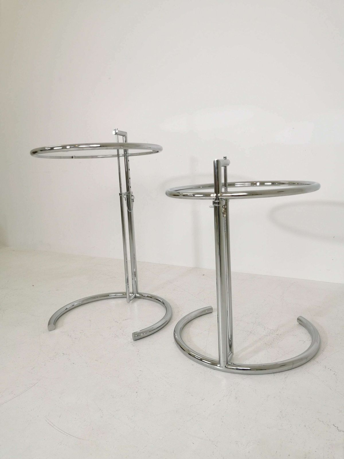 1 Of 2 Mid Century Vintage Style Of The Adjustable Table E 1027 By Eileen Gray Italy 1990s photo for sale