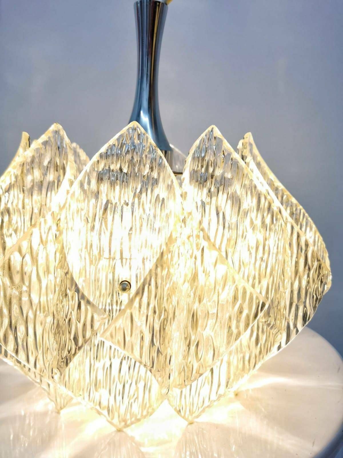 Me Marbach, Acrylic Ice Glass, Hanging Lamp, 1960s photo for sale