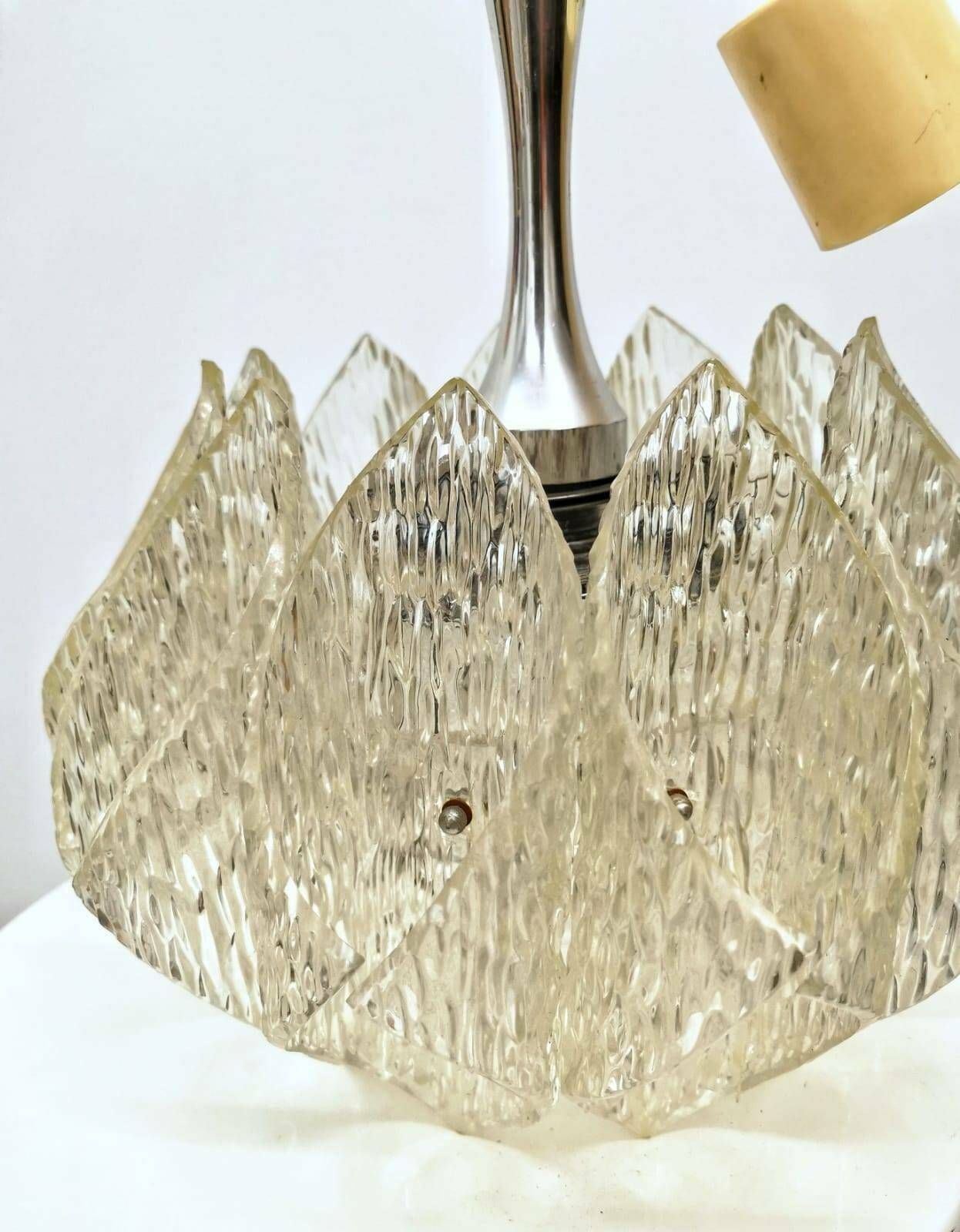 Me Marbach, Acrylic Ice Glass, Hanging Lamp, 1960s photo vintage