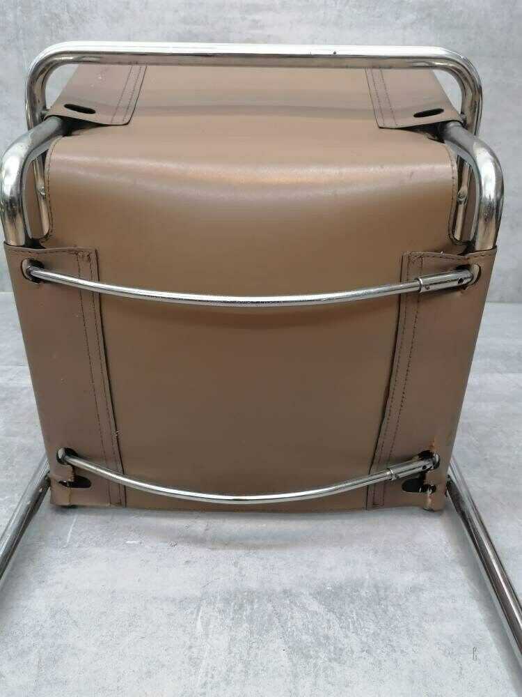 photo for sale Matteo Grassi Visitor Chair In Cream Leather 1970s
