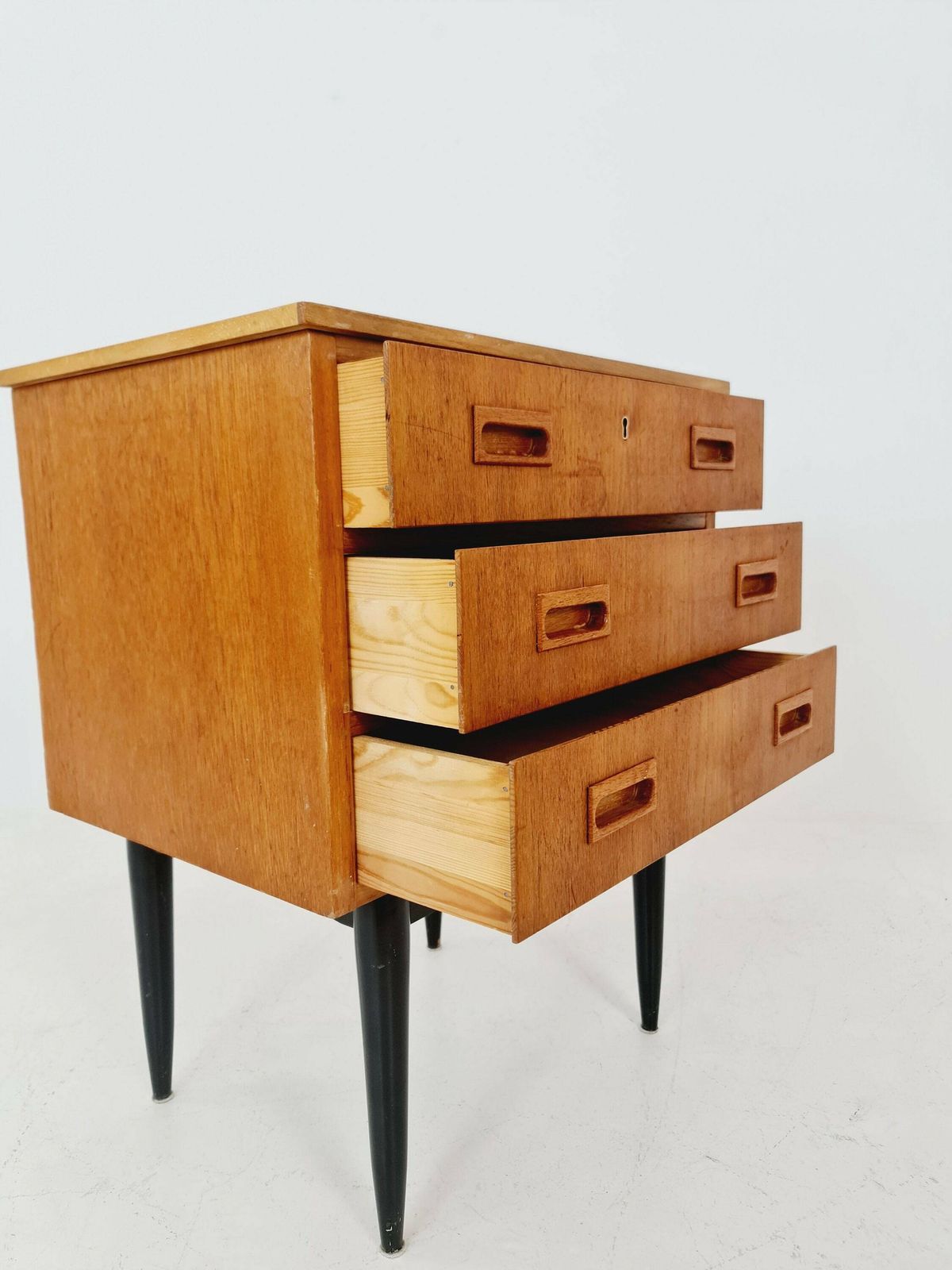 Midcentury Danish Design Chest Of Drawers / Drawer Dresser /3 Drawers Cabinet, 1960s photo vintage