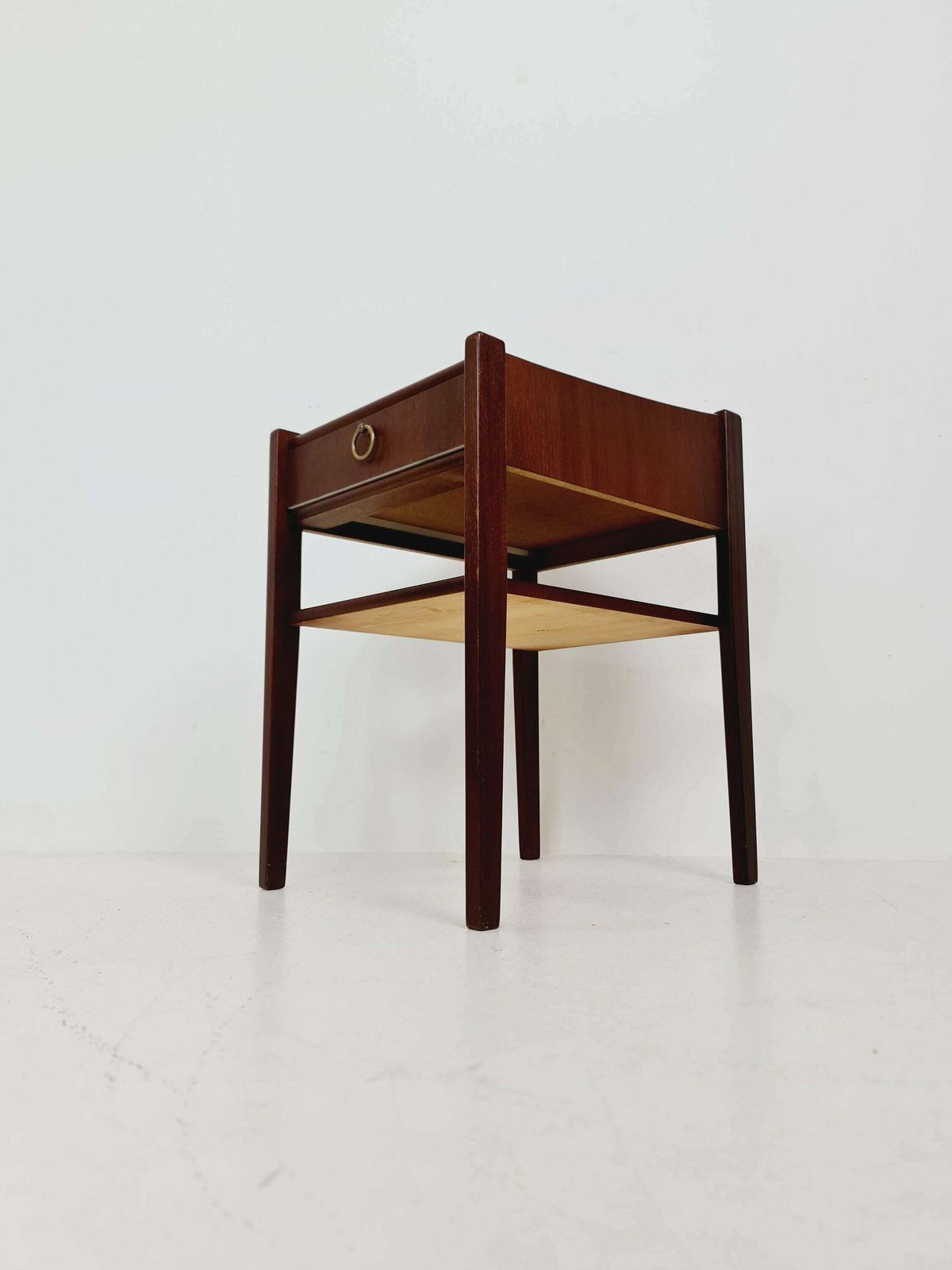 photo for sale Midcentury Swedish Mahogany Nightstand / Bedside Table, 1960s