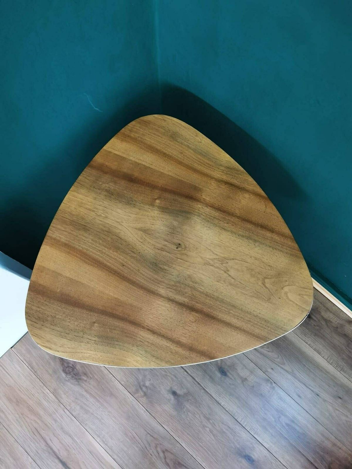 Vintage Wooden Top West German Coffee Table Boho Mid Century Modern 1960s photo vinterior