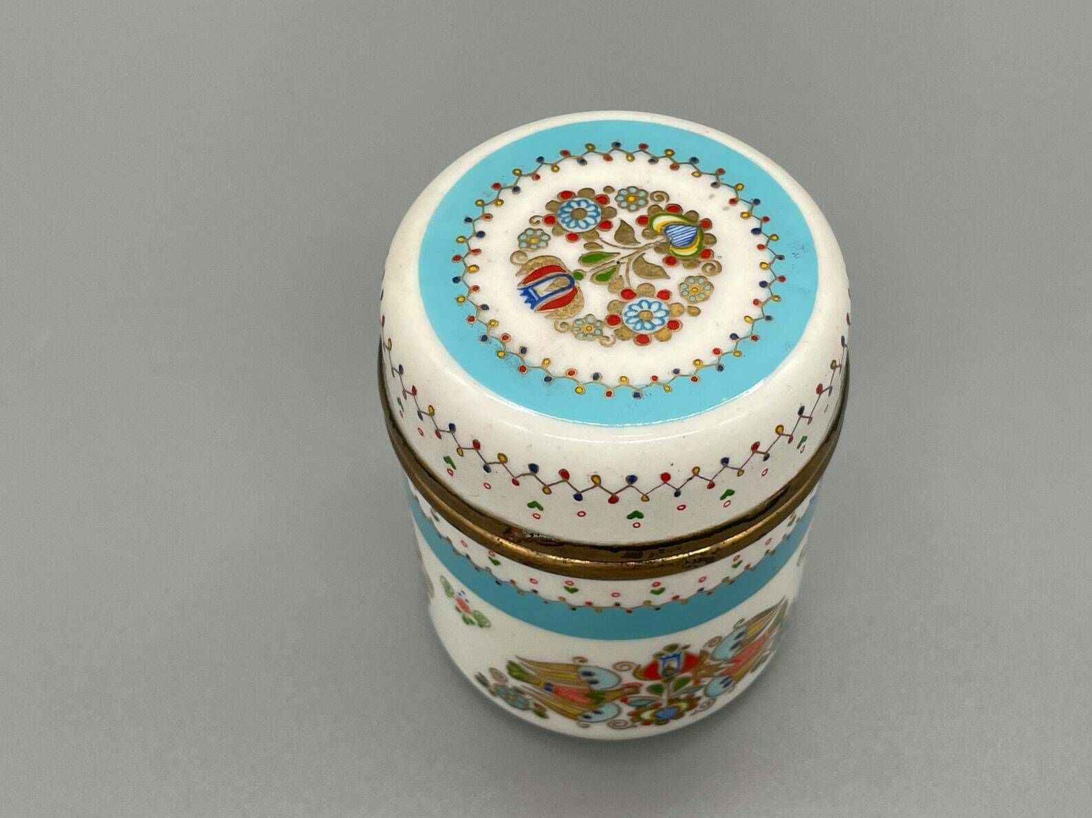 Steinböck Enamel Lidded Box With Four Birds 24 Carat Gold, Vienna, 1960s photo vintage