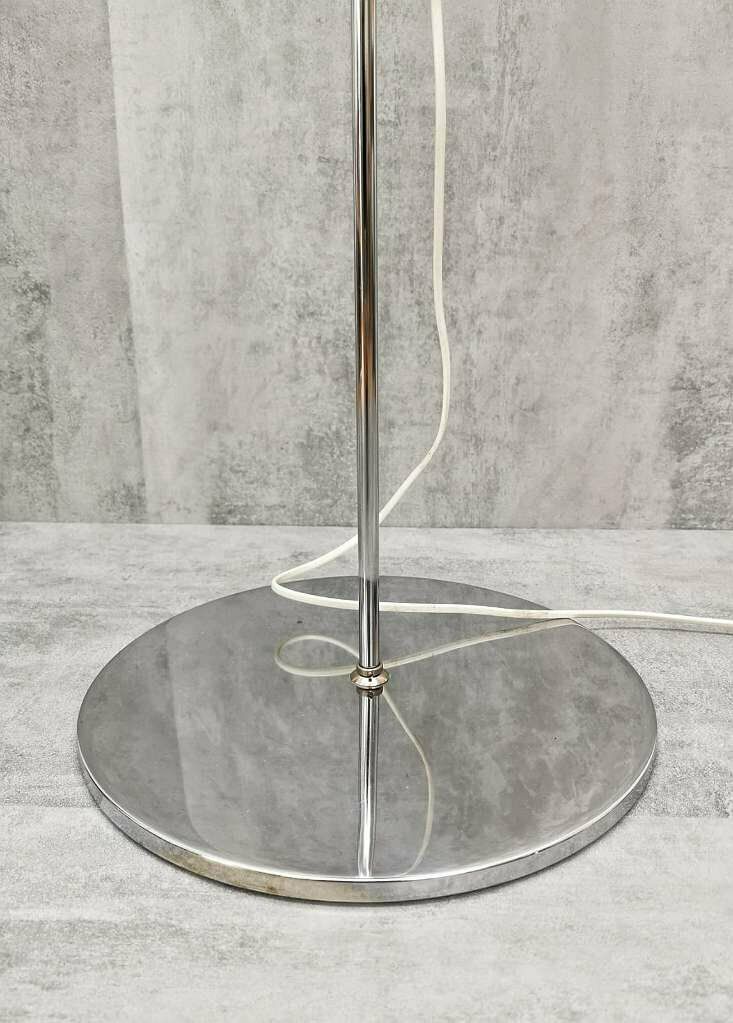 photo furniture Space Age Chrome Head Orange Floor Lamp By Guzzini Italy, 1980s