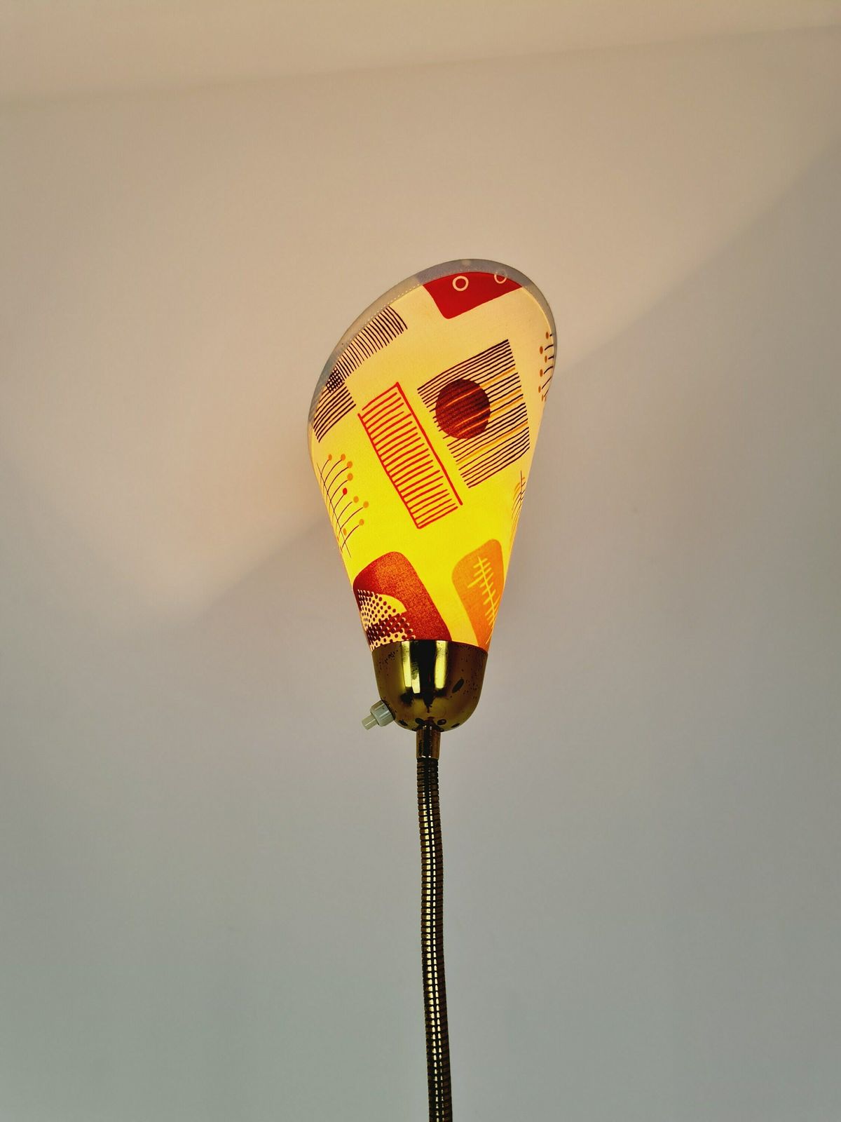 German Modern Flex Arm Brass Floor Lamp, Tütenlampe From The 50s photo 442.0