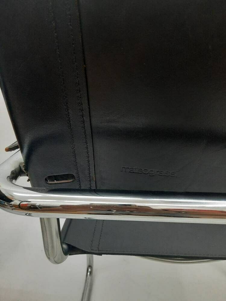 photo for sale 1 Of 8 Original Model Mg5 Centro Studi Desk Black Leather Chair By Mart Stam & Marcel Breuer For Matteo Grassi, 1970s