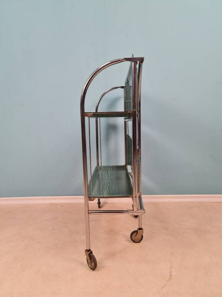 Vintage German Trolley Wood And Chrome From The 1960s photo buy