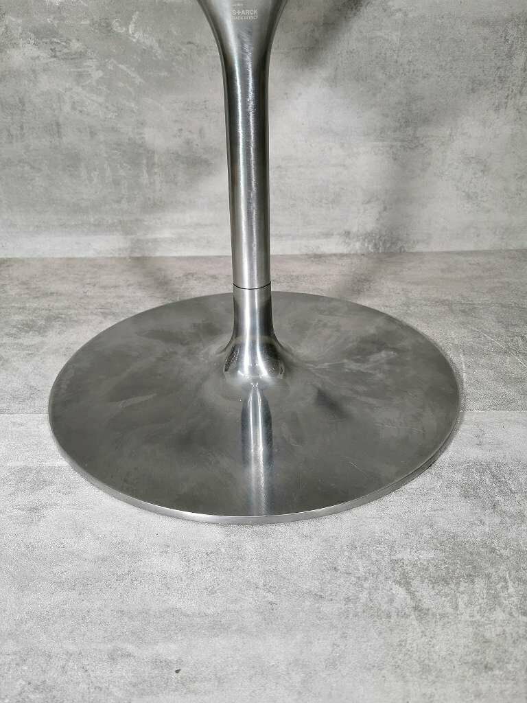1 Of 6 White Eros Chair With Aluminum Swivel Base By Philippe Starck For Kartell. Made In Italy. photo buy