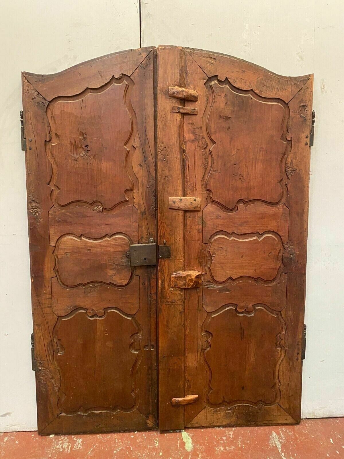 Home Fixtures Pair Of Framed Doors In Solid 18th Century Cherry Wood photo