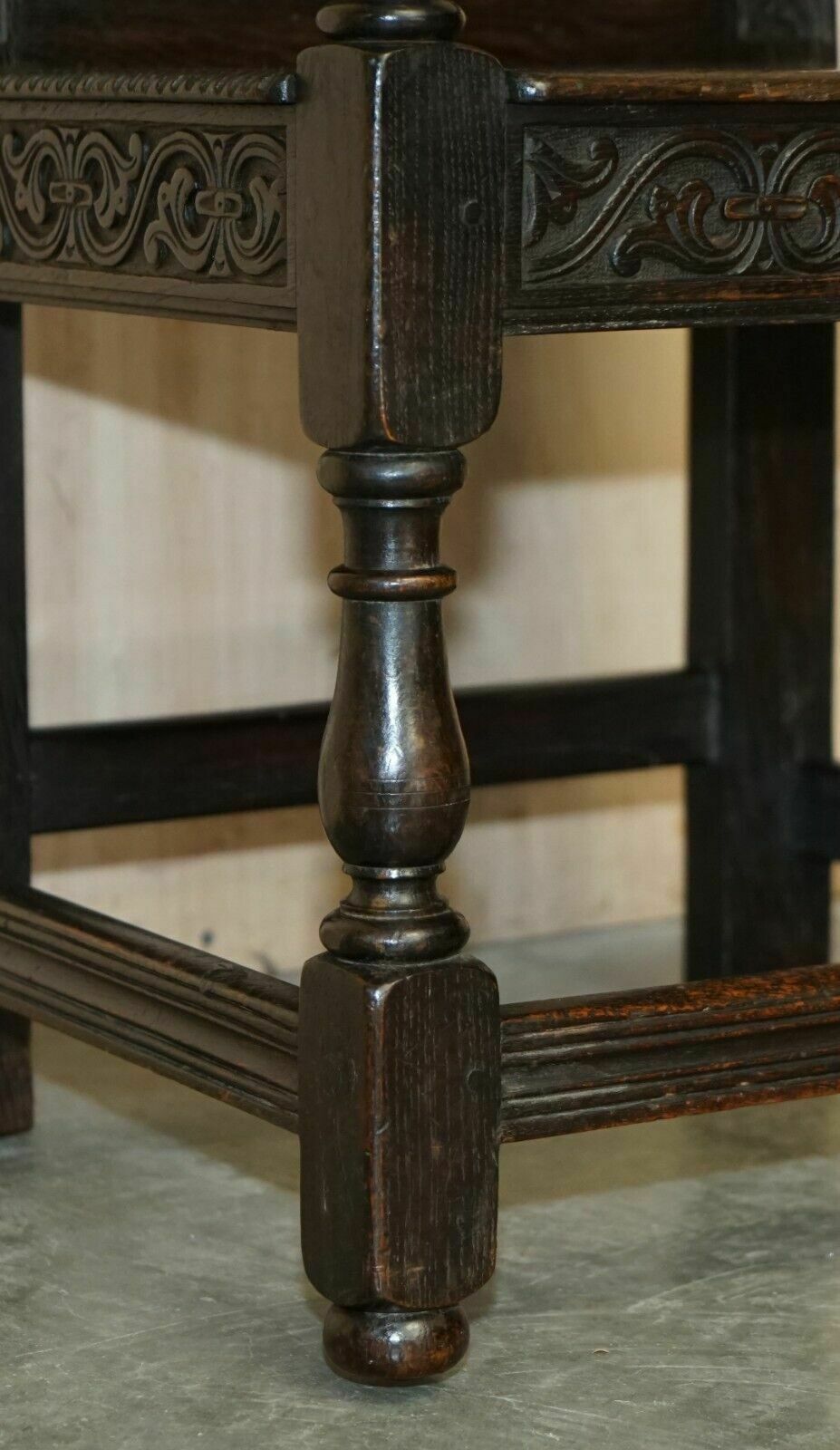 photo buy Antique Exceptionally Rare 1686 Dated Wainscot Armchair Northern England Oak